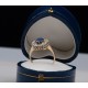 Złoty pierścionek markiza z szafirem i brylantami KOD PRODUKTU: P 030