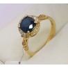 Złoty pierścionek z szafirem i brylantami Około Złoty pierścionek markiza z szafirem i brylantami KOD PRODUKTU: P 509