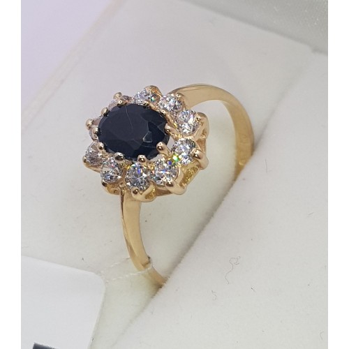 Złoty pierścionek z szafirem i diamentami KOD PRODUKTU: P 510