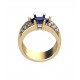 Złoty pierścionek markiza z szafirem i brylantami KOD PRODUKTU: P 410