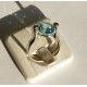 Złoty pierścionek z diamentami i akwamaryną KOD PRODUKTU: P 154