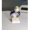  Około Złoty pierścionek z perłą i niebieską emalią KOD PRODUKTU: EM 563