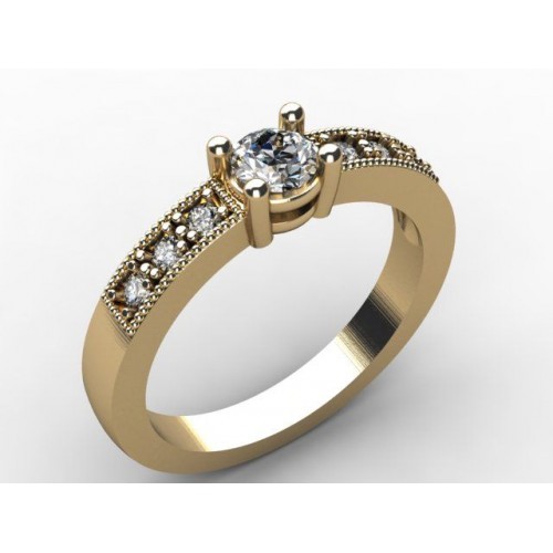 Złoty pierścionek zaręczynowy z brylantami KOD PRODUKTU: PZ 574