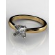 Złoty pierścionek zaręczynowy z białego i żółtego złota z brylantem KOD PRODUKTU: PZ 577