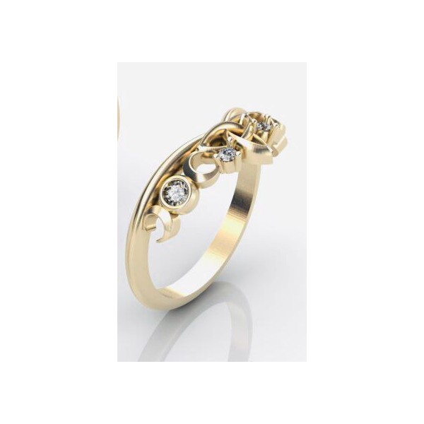 Złoty pierścionek zaręczynowy z brylantami KOD PRODUKTU: PZ 580