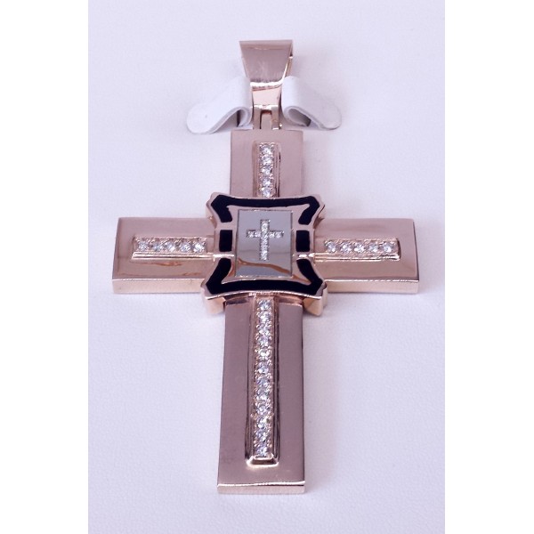 Krzyż złoty z emalią i diamentami KOD PRODUKTU: KRZ 013