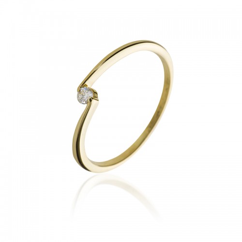 Złoty pierścionek zaręczynowy z diamentem KOD PRODUKTU: PZ 045
